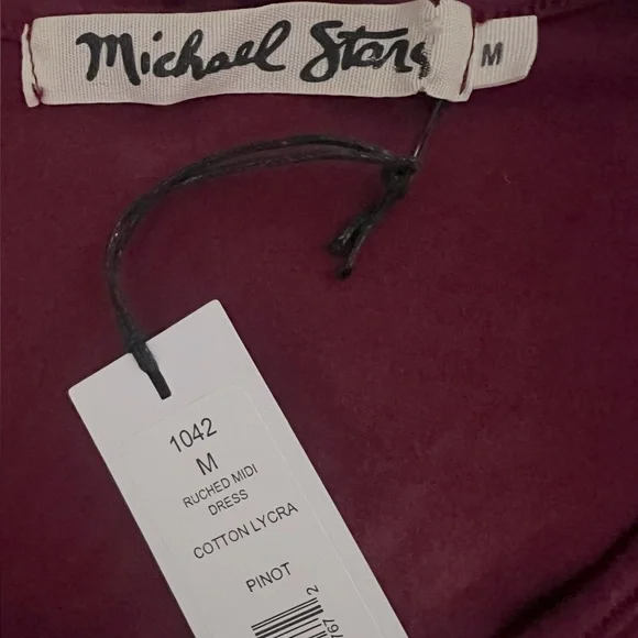 MICHAEL STARS NWT LYCRA RUCHED MIDI DRESS - Picture 6 of 6